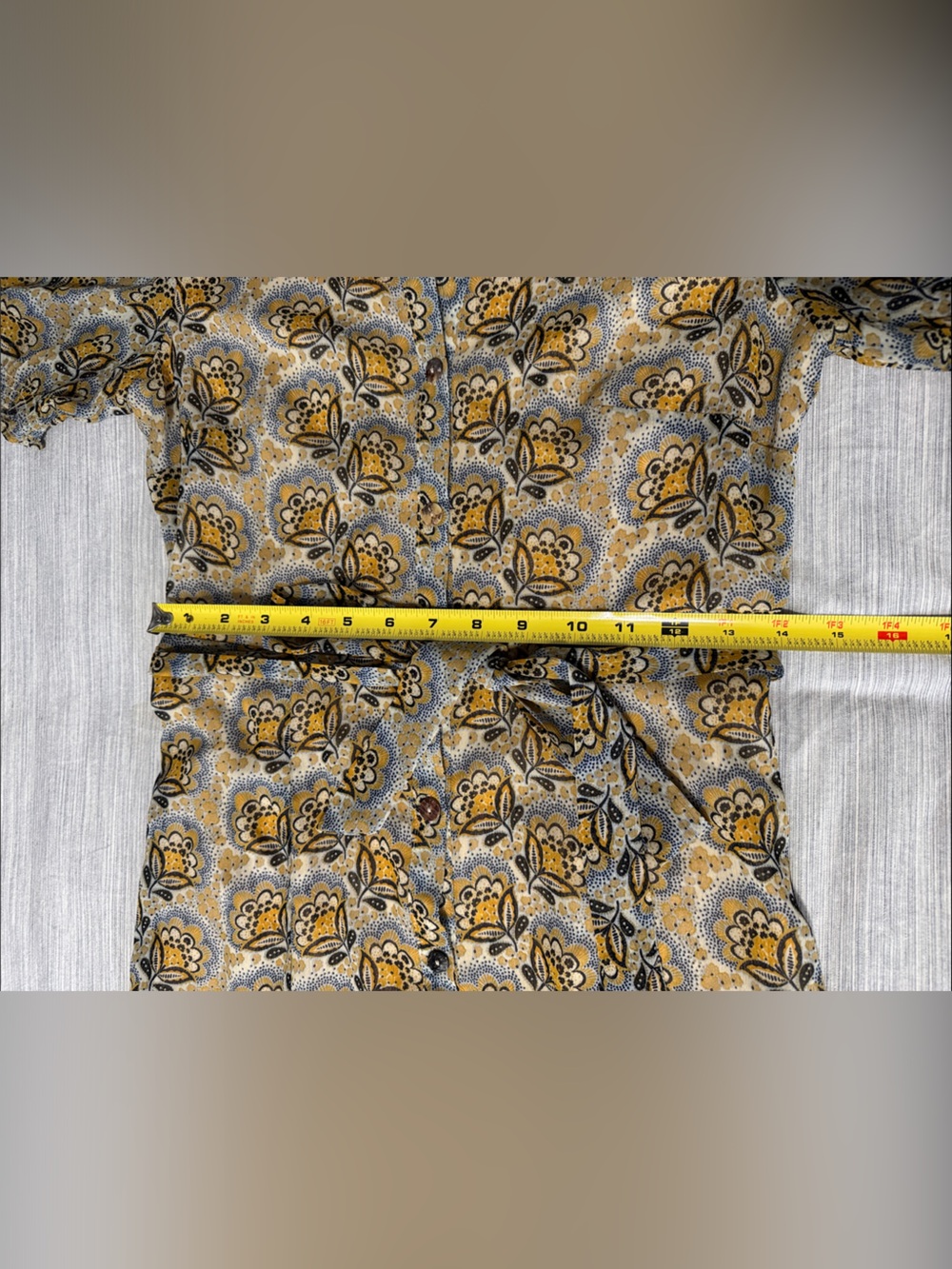 Nordstrom Daniel Rainn DR2 Mustard and Gray Floral Button-Front Maxi Dress - Picture 2 of 12
